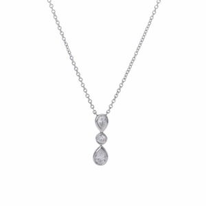 Tiffany Pear Shape Diamond Necklace Pt950 Platinum Diamond